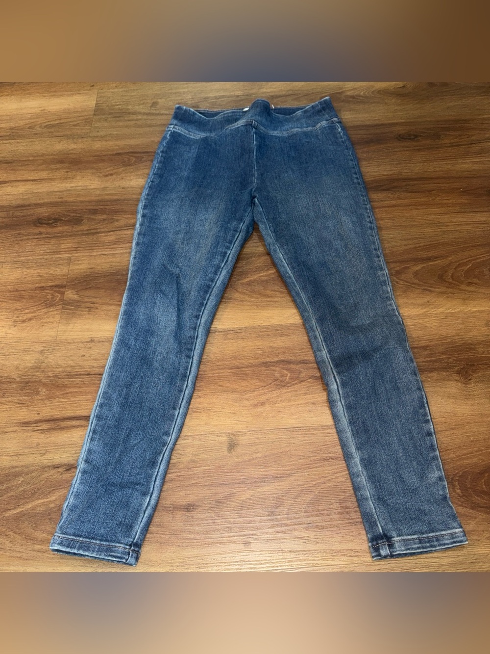 DKNY Jeans Jegging Womens Large Blue Medium Wash Pull On Elastic Waist Denim